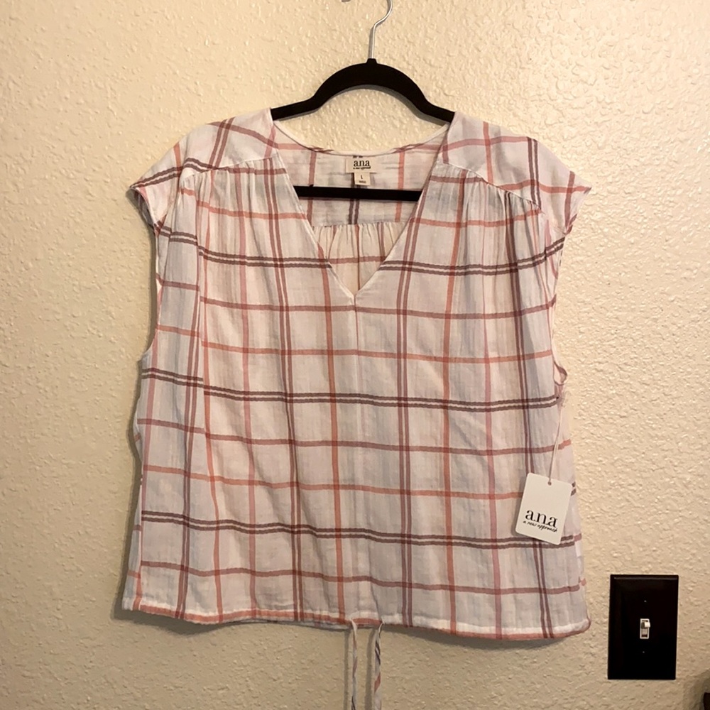 White Checkered A.N.A top
